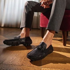 Donald Pliner Casual | DACIO DRIVER At Donald Pliner Black Snake - Men
