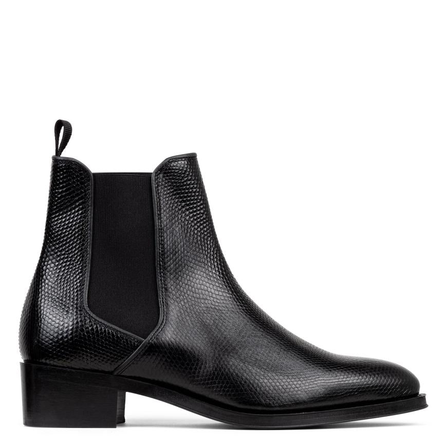 Donald Pliner Boot | ASHFORD At Donald Pliner Black Lizard Print Leather - Men