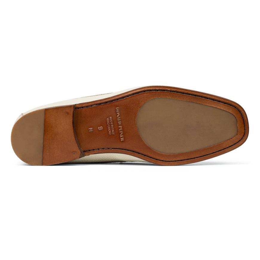 Donald Pliner Casual | DACIO At Donald Pliner Off White Pebbled Leather - Men