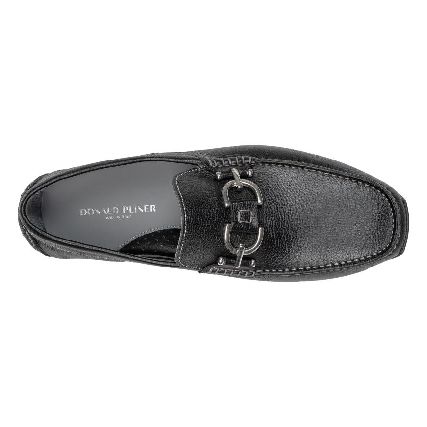 Donald Pliner Casual | DACIO DRIVER At Donald Pliner Black Tumbled Leather - Men