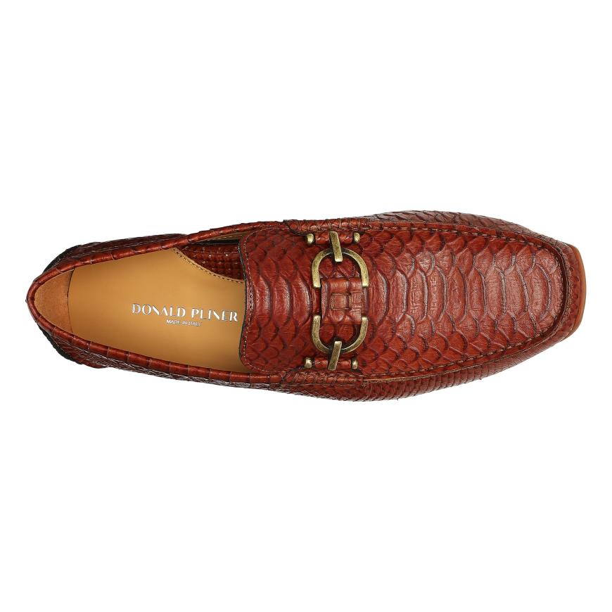 Donald Pliner Casual | DACIO DRIVER At Donald Pliner Cognac Snake - Men