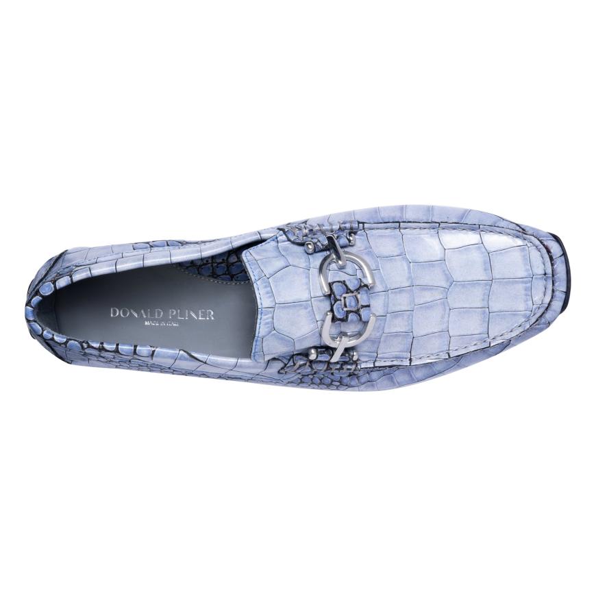 Donald Pliner Casual | DACIO DRIVER At Donald Pliner Ocean Blue Croco - Men